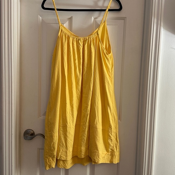 Free assembly yellow linen blend sleeveless swing dress XL - Picture 4 of 6